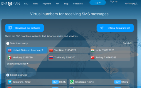 SMS MAN 一款付费的短信接码平台分享